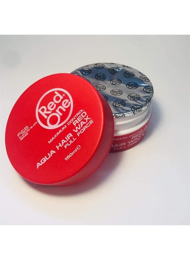 4 X Red One Maximum Control Red Aqua Hair Wax 150ml