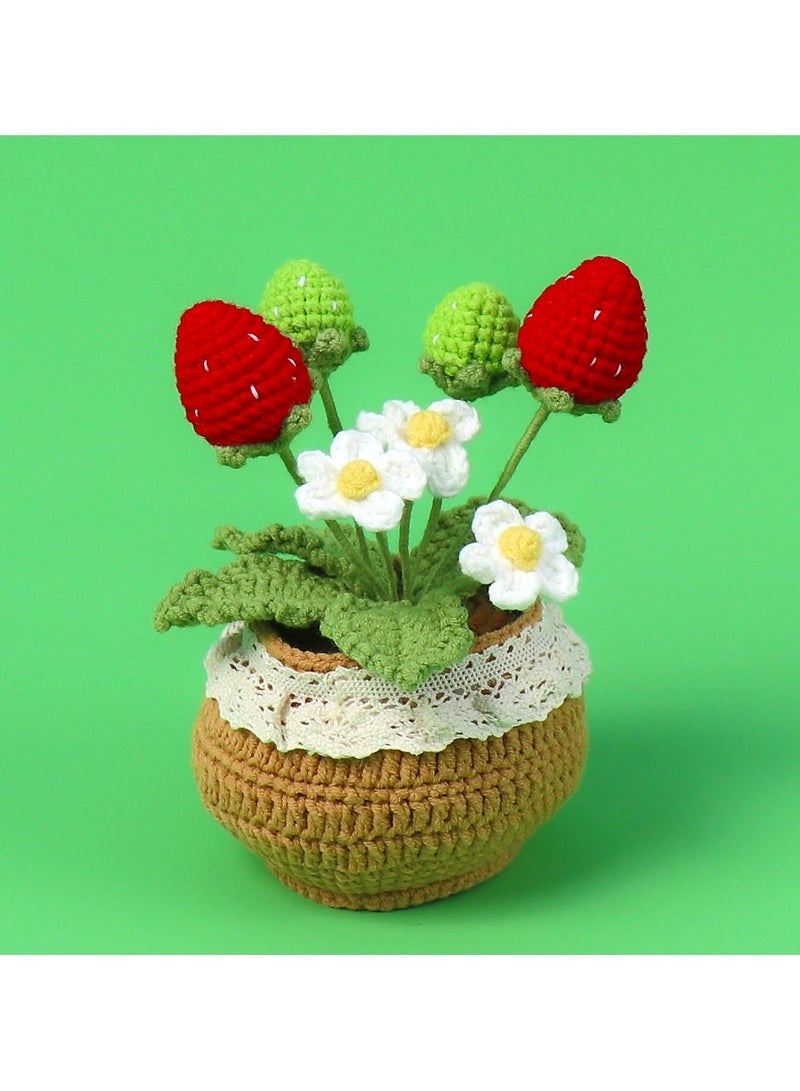 باقة من النباتات المزروعة يدوياً، زهور صناعية م woven بشكل جميل مع أصص أنيقة، مناسبة للأصدقاء، النساء، الأطفال، ديكور منزلي مثالي، مناسبة للمكتب. - Image 2