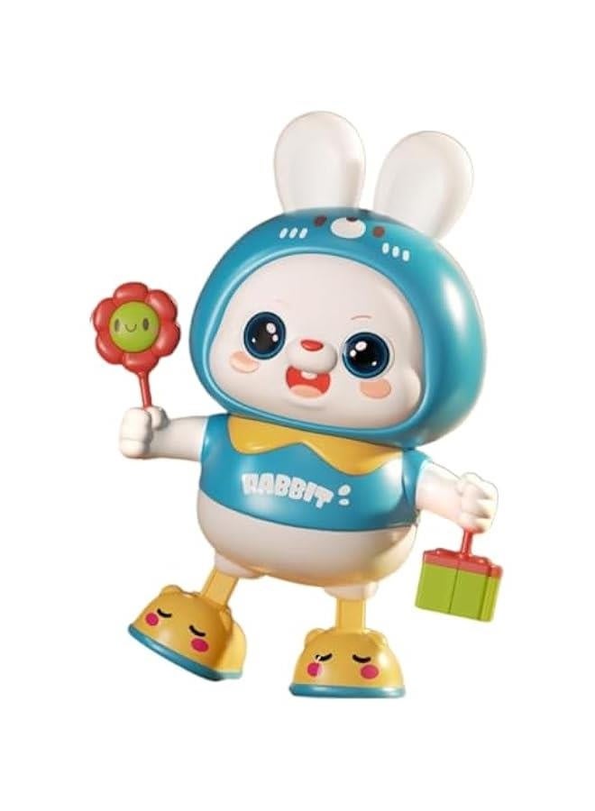 Dancing Rabbit Toy, Lovely Dancing Rabbit Toy Electric Rabbit Musical Toy for Kids with Dynamic Music & Cool Lights| Legs Move Sideways| Body Twist (Blue)  - Image 1