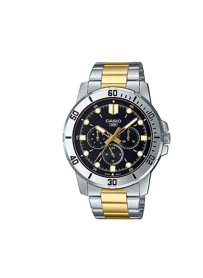 CASIO ساعة يد أنالوج للرجال مصنوعة من الفولاذ المقاوم للصدأ ومقاومة للماء - 45 مم - MTP-VD300SG-1EUDF