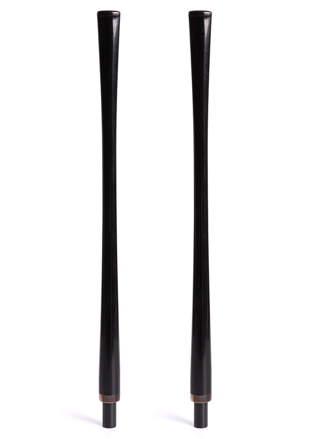 HEYSONG 2PCS Tobacco Pipe Accessories Acrylic Stem Straight Tapered Style with Horn Ring Pipe Churchwarden Stem Mouthpiece for DIY Fit 9mm Filters HSBE0124X2 - Image 1