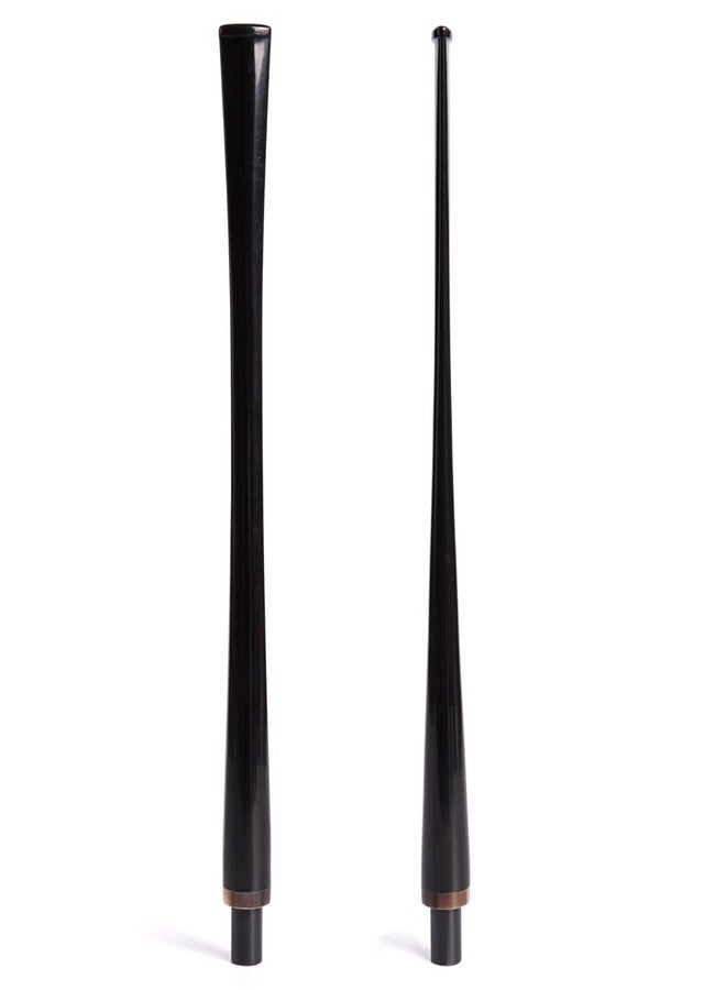 HEYSONG 2PCS Tobacco Pipe Accessories Acrylic Stem Straight Tapered Style with Horn Ring Pipe Churchwarden Stem Mouthpiece for DIY Fit 9mm Filters HSBE0124X2 - Image 2