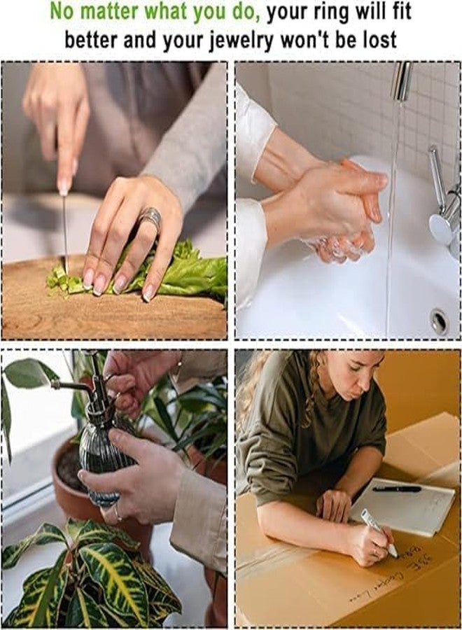 Tendula Invisible Ring Size Adjuster for Loose Rings 4 Sizes Fit Almost Any Ring Spiral Silicone Tightener Set with Polishing Ring Guards for Women, Men (Gold&Silver (8-pcs)) - Image 4