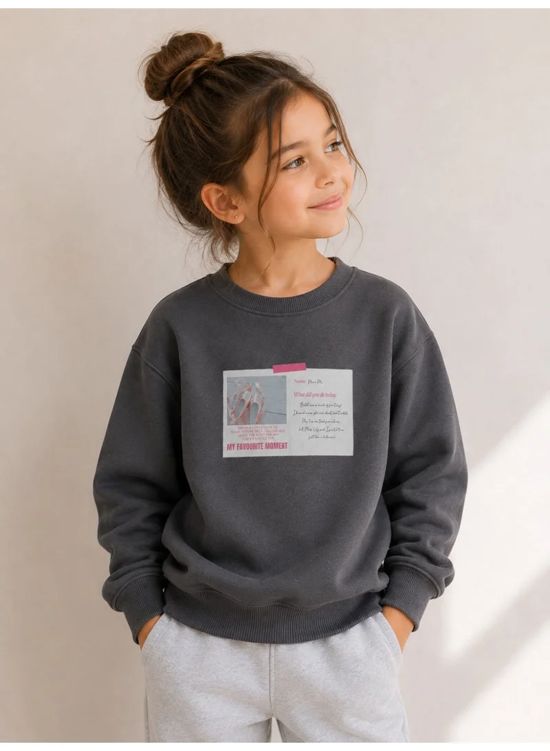 Victor And Jane Girls Graphic Pullover with Front & Back Print Top