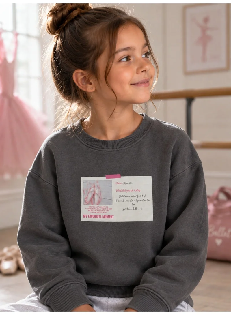 Victor And Jane Girls Graphic Pullover with Front & Back Print Top
