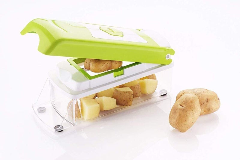 MR BRAND CREATION Plastic 12 in 1 Slicer Dicer Plus 12 Pieces Grater FoodChopper MultiCutter Slicer Peeler Dicing Fruit Vegetable Storage Container Multicolor - Image 1