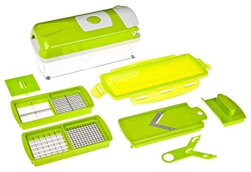 MR BRAND CREATION Plastic 12 in 1 Slicer Dicer Plus 12 Pieces Grater FoodChopper MultiCutter Slicer Peeler Dicing Fruit Vegetable Storage Container Multicolor - Image 2