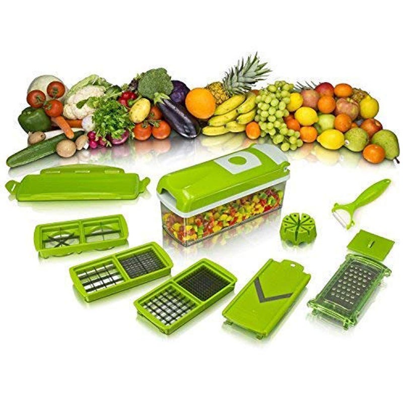 MR BRAND CREATION Plastic 12 in 1 Slicer Dicer Plus 12 Pieces Grater FoodChopper MultiCutter Slicer Peeler Dicing Fruit Vegetable Storage Container Multicolor - Image 3