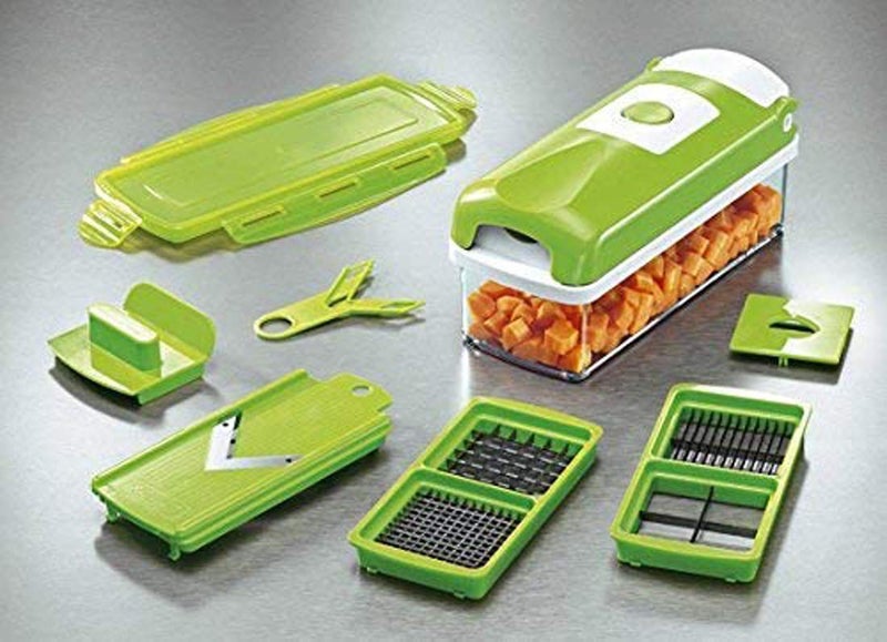 MR BRAND CREATION Plastic 12 in 1 Slicer Dicer Plus 12 Pieces Grater FoodChopper MultiCutter Slicer Peeler Dicing Fruit Vegetable Storage Container Multicolor - Image 5