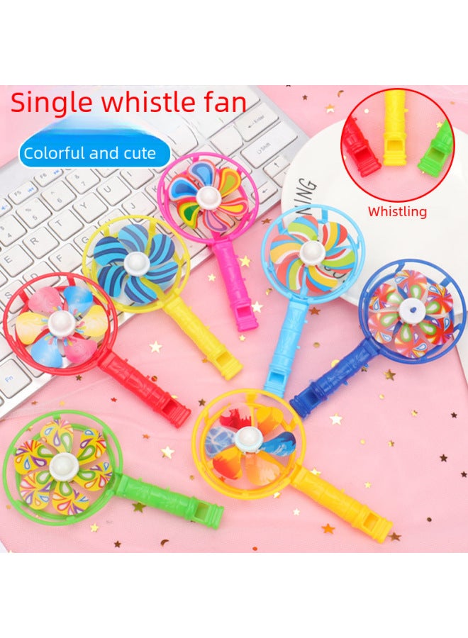 Loquat Single Whistle Small Fan Handheld Fan Blowing Fan Small Toy Scanning Code Small Toy Wholesale-Color:Separate Opp Bag - Image 1