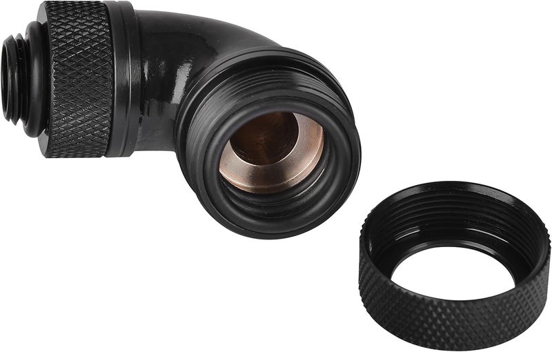 Thermaltake Pacific G14 PETG Tube 90Degree Compression 16 mm OD Fitting  Black - Image 1
