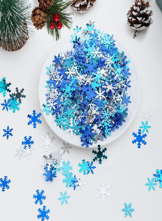CIPOWM Christmas Snowflake Confetti Decorations, Snowflake Metallic Foil Table Confetti Glitter Sprinkles Sequin for Christmas Winter Wonderland Party Home Decoration, 1800pcs/100g - Image 3
