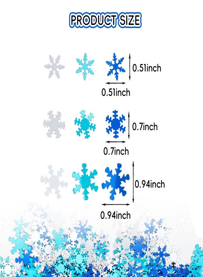 CIPOWM Christmas Snowflake Confetti Decorations, Snowflake Metallic Foil Table Confetti Glitter Sprinkles Sequin for Christmas Winter Wonderland Party Home Decoration, 1800pcs/100g - Image 2