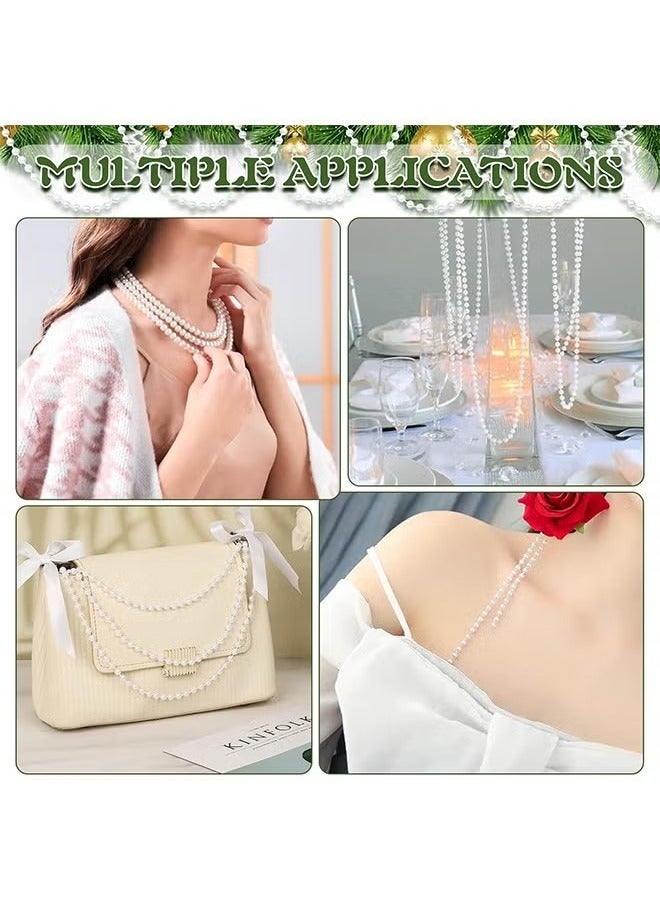 OMEVE Craft String Pearls 6MM Pearl Bead, 12M White Faux Pearl Garland Spool Roll Strand Wedding Party Decoration - Image 5