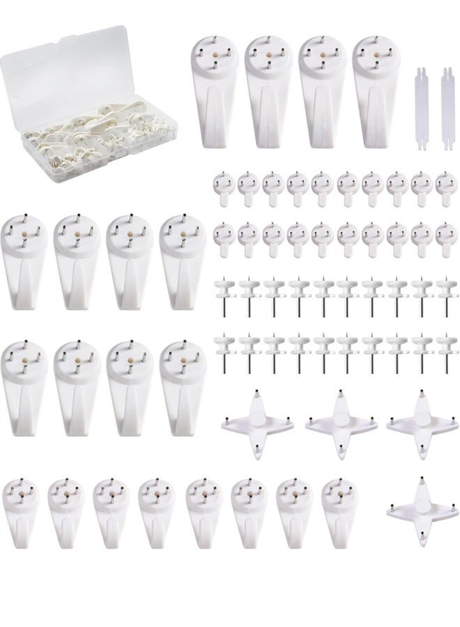 67pcs Invisible Nail Screws Wall Hooks, No Trace Picture Hangers Traceless Photo Hook Hardwall Drywall Picture Hooks for Pictures, Canvas, Painting, Mirror, Art Craft  - Image 1