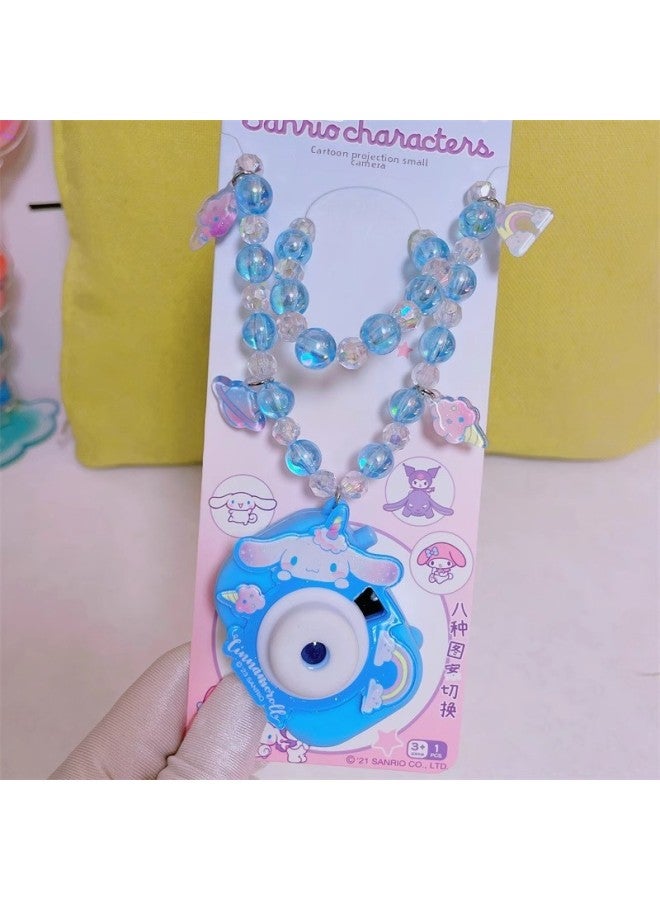 Sanrio Projection Camera Kulomi Necklace Cyber Celebrity Girls Hanging Chain Merlot Strawberry Ball Chain Toy-Color:Cinnamon Dog Rainbow Switch Projection Necklace  - Image 1