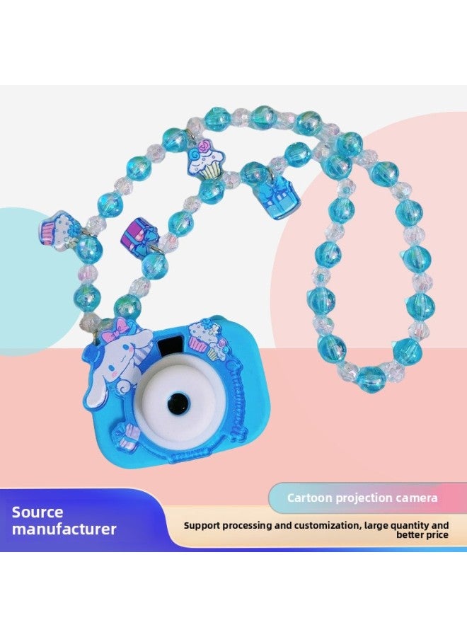 Sanrio Projection Camera Kulomi Necklace Cyber Celebrity Girls Hanging Chain Merlot Strawberry Ball Chain Toy-Color:Cinnamon Dog Rainbow Switch Projection Necklace  - Image 2