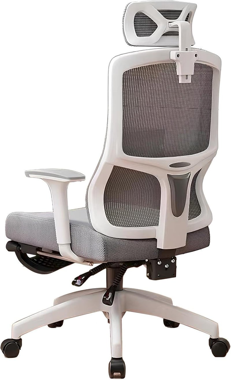 هوتس يو أيه إي كرسي مكتب مريح بمقاعد قابلة للتعديل، كرسي مكتب منزلي مريح، مقعد قابل للتعديل مع مسند ظهر مريح، ستة مساند للذراعين قابلة للتعديل، ومسند رأس قابل للتعديل ثلاثي الأبعاد (أبيض) - Image 3