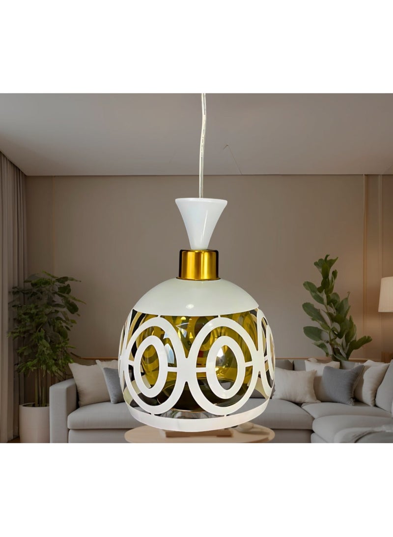 Modern single pendant, white metal, 1 light from Zidane Center.