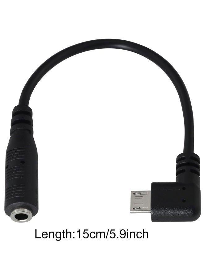 LUORNG Micro USB to 3.5mm Jack Audio Adapter Cable Black Right Angled Micro USB Male to 4 Pole 3.5mm Female Audio Cable Cord for Active Clip Mic Microphone Convert Adapter - Image 3