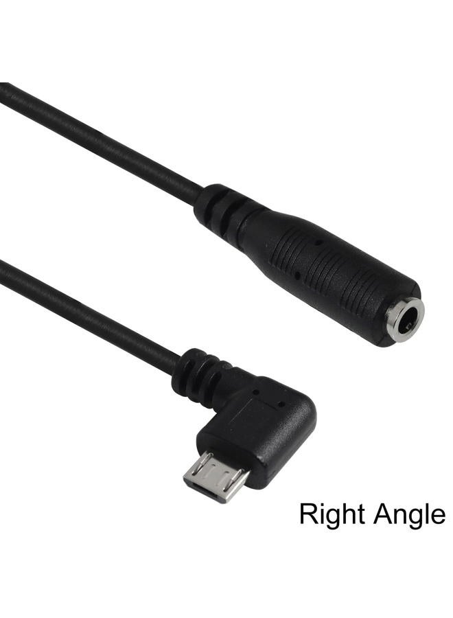 LUORNG Micro USB to 3.5mm Jack Audio Adapter Cable Black Right Angled Micro USB Male to 4 Pole 3.5mm Female Audio Cable Cord for Active Clip Mic Microphone Convert Adapter - Image 2