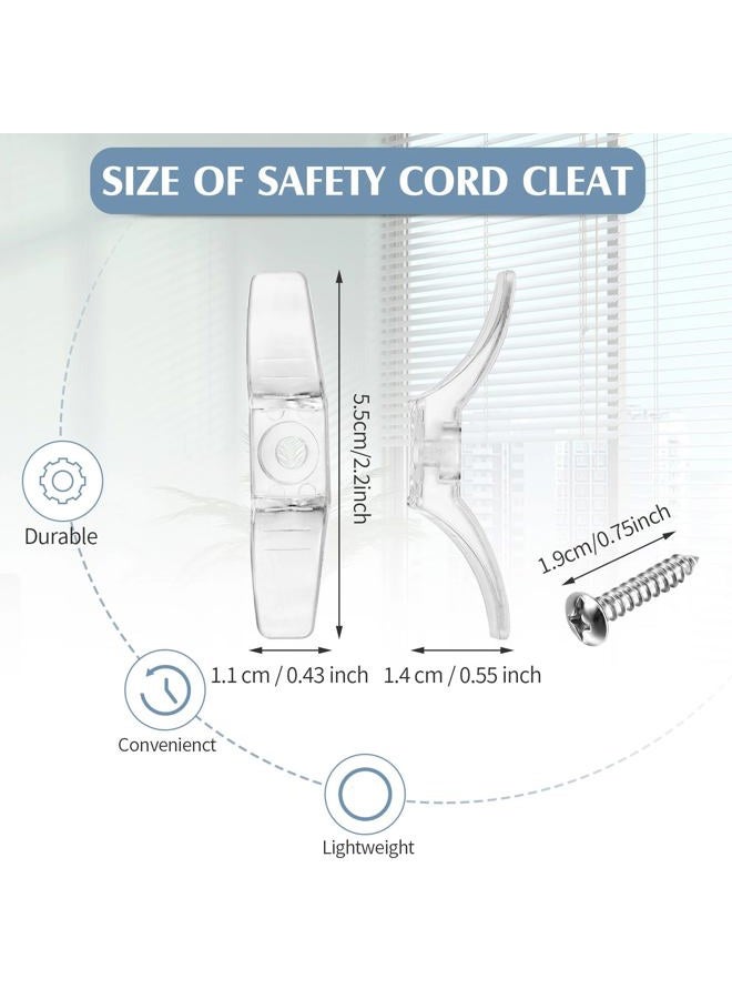 Jetec 12 Sets Window Blind Cord Cleats Safety Cord Cleats for Blinds with Screws Plastic Transparent for Home Office Window Curtains Sun Shades Ropes - Image 2