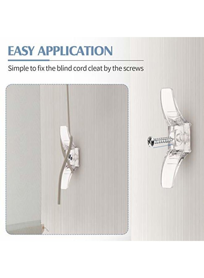 Jetec 12 Sets Window Blind Cord Cleats Safety Cord Cleats for Blinds with Screws Plastic Transparent for Home Office Window Curtains Sun Shades Ropes - Image 4