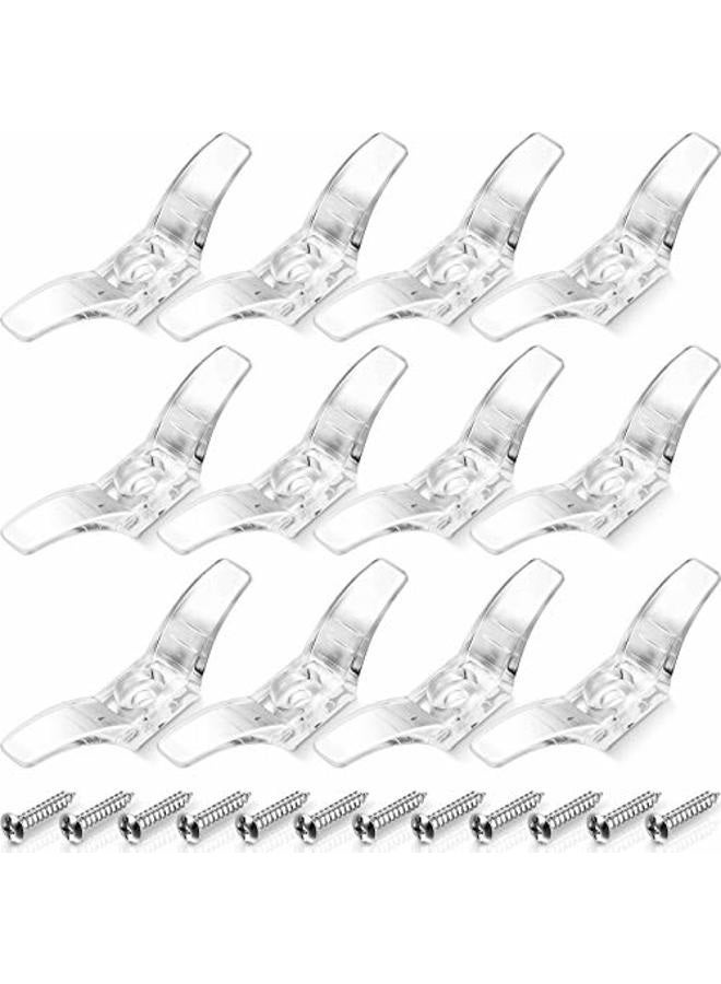 Jetec 12 Sets Window Blind Cord Cleats Safety Cord Cleats for Blinds with Screws Plastic Transparent for Home Office Window Curtains Sun Shades Ropes - Image 1