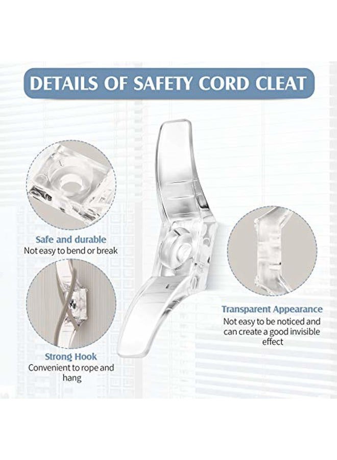 Jetec 12 Sets Window Blind Cord Cleats Safety Cord Cleats for Blinds with Screws Plastic Transparent for Home Office Window Curtains Sun Shades Ropes - Image 3