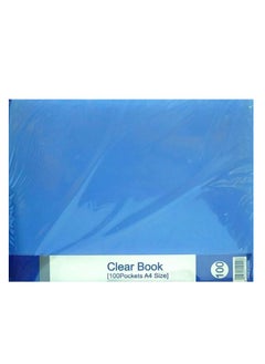 Deluxe 100-Pocket Clear Book, A4 Size Blue Colour  - Image 2