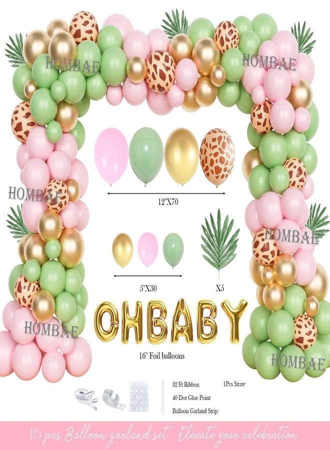 Hombae Safari Baby Shower Decorations for Girl, Wild Jungle Animal Themed Baby Shower Supplies, A Sweet Baby Girl is On The Way Backdrop Balloon Banner Tablecloth Cake Topper Plates Napkins Forks - Image 3