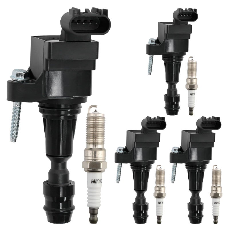 Ignition Coil Pack Iridium Spark Plugs Set of 4 Compatible with Chevrolet Cobalt HHR Malibu Saturn Aura Buick Lacrosses Verano GMC Terrain Pontiac G5 More 20L 22L 24L L4 Replaces UF491