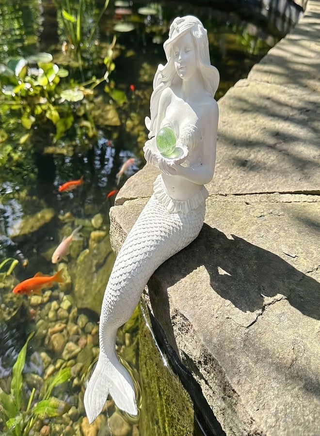 Euiroet Unique Mermaid Aquarium Decorations - Resin Fish Tank Décor Thematic Ornaments, Waterproof & Non-Toxic Mermaid Statue for Enchanting Aquarium Display, Item (White) - Image 5