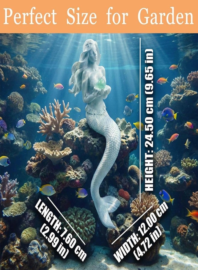 Euiroet Unique Mermaid Aquarium Decorations - Resin Fish Tank Décor Thematic Ornaments, Waterproof & Non-Toxic Mermaid Statue for Enchanting Aquarium Display, Item (White) - Image 4