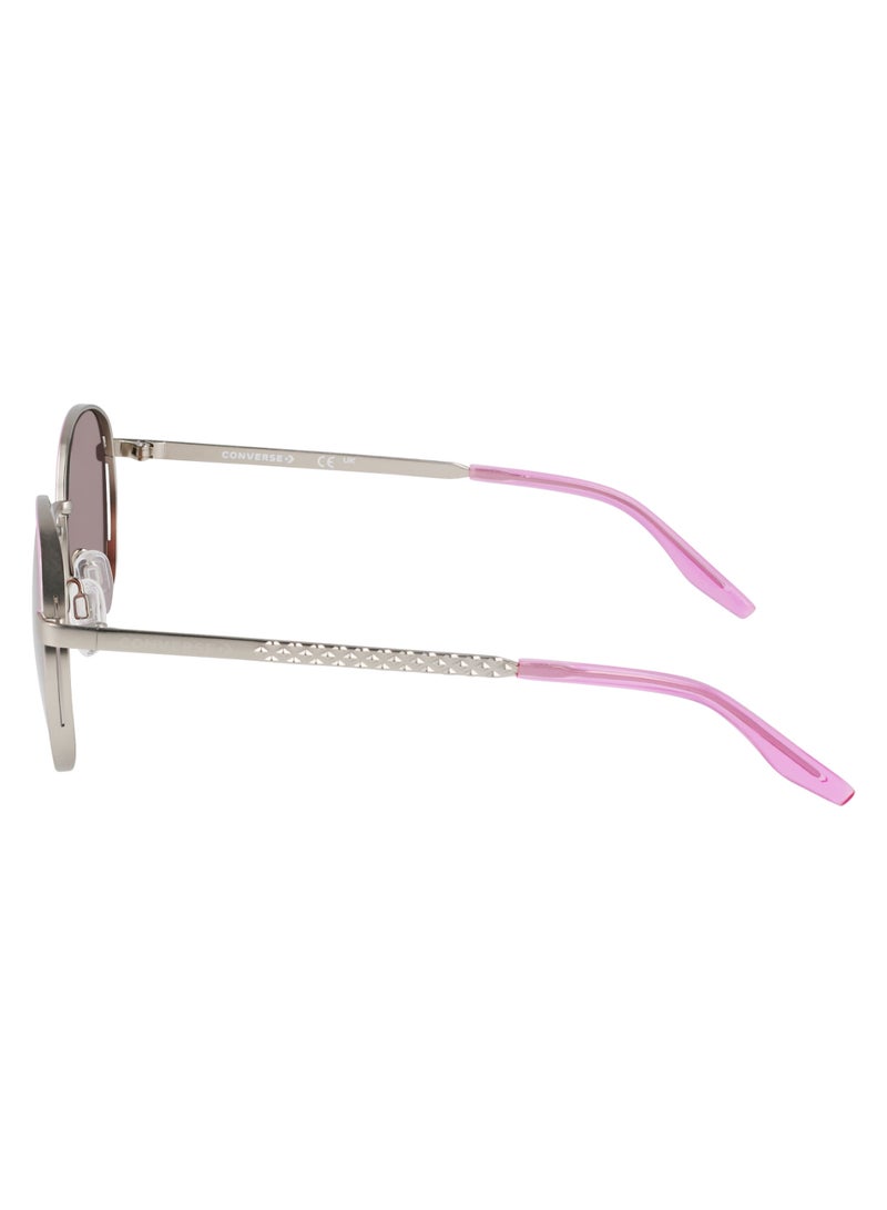 CONVERSE Women's UV Protection Round Shape Metal Sunglasses CV107S FOXING II-046-5120 - Lens Size: 51 - Satin Silver/Grape Fizz - Image 4