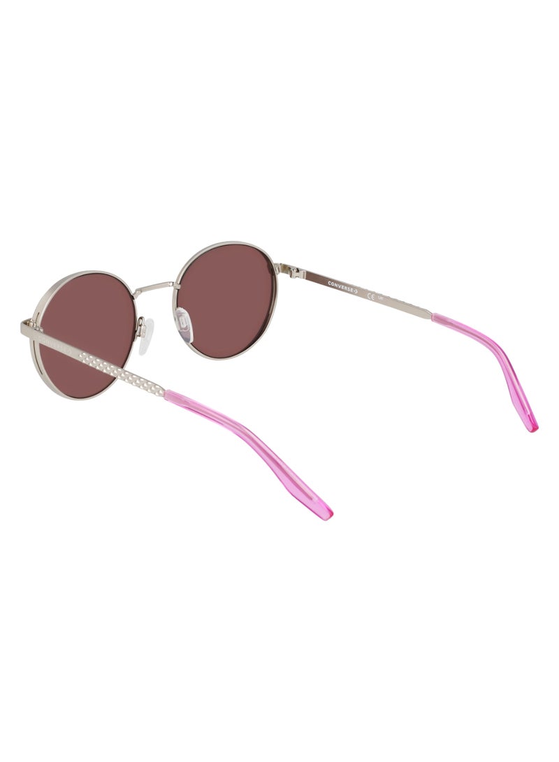CONVERSE Women's UV Protection Round Shape Metal Sunglasses CV107S FOXING II-046-5120 - Lens Size: 51 - Satin Silver/Grape Fizz - Image 5