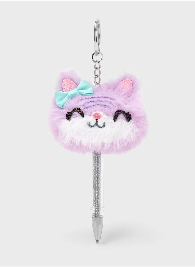 Claires Purple Cat Keychain 