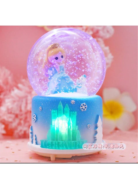 Frozen Themed Sprayed Light and Music Snow Globe