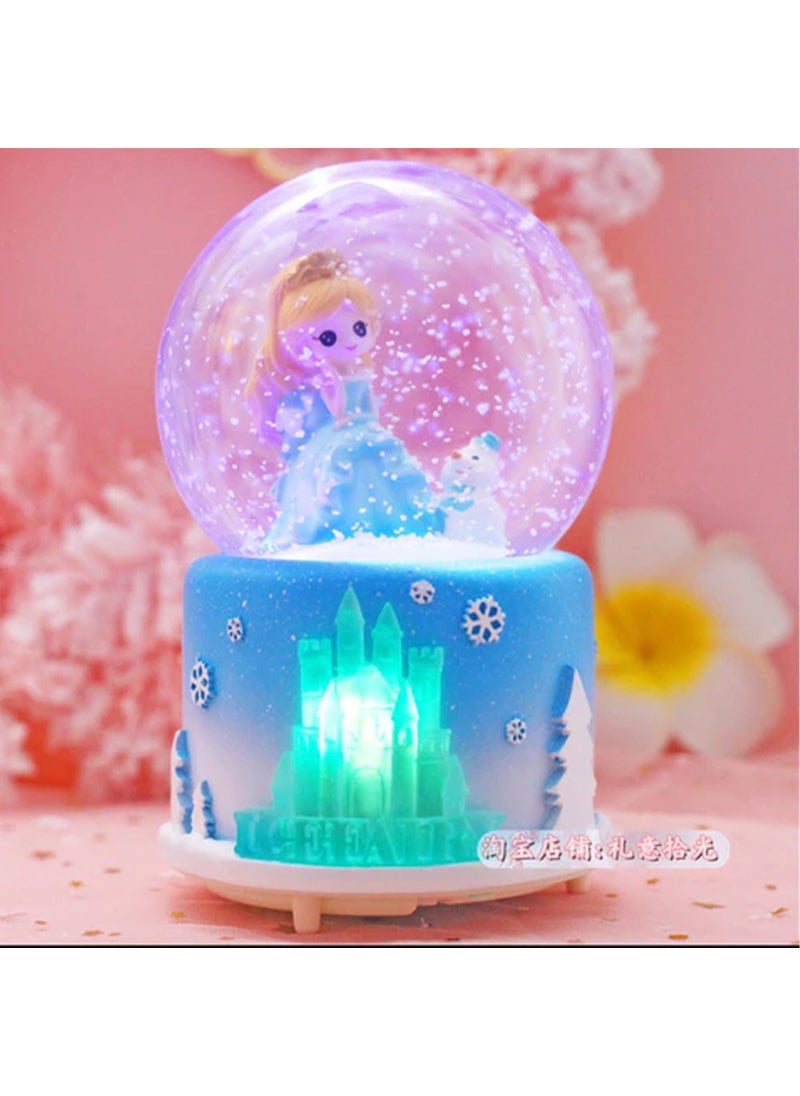 Frozen Themed Sprayed Light and Music Snow Globe