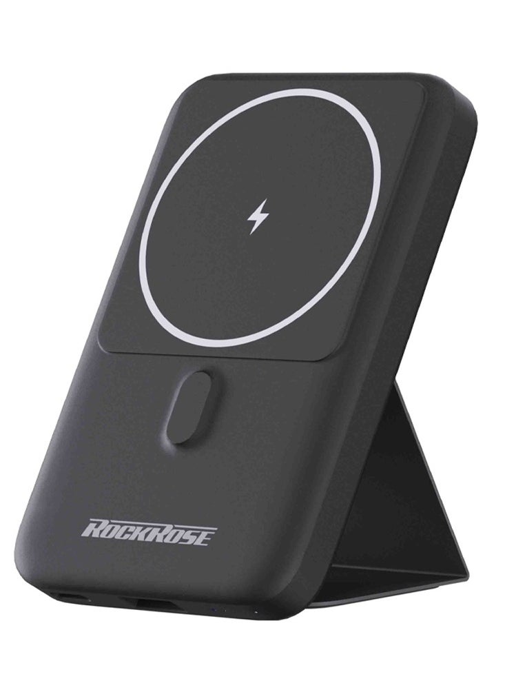 روكروز بنك طاقة لاسلكي مغناطيسي Magair 10 Max بسعة 10000mAh – متوافق مع MagSafe – لون أسود  - Image 1
