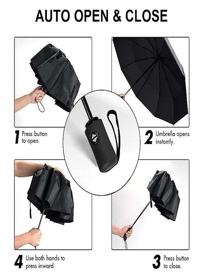 Orrda Portable Travel Umbrella | Umbrellas for Rain Windproof Strong Compact & Easy Auto Open/Close Button for Single Use Umbrella for Wind and Rain, Perfect Car Umbrella for Men & Women (Single Use) - Image 4