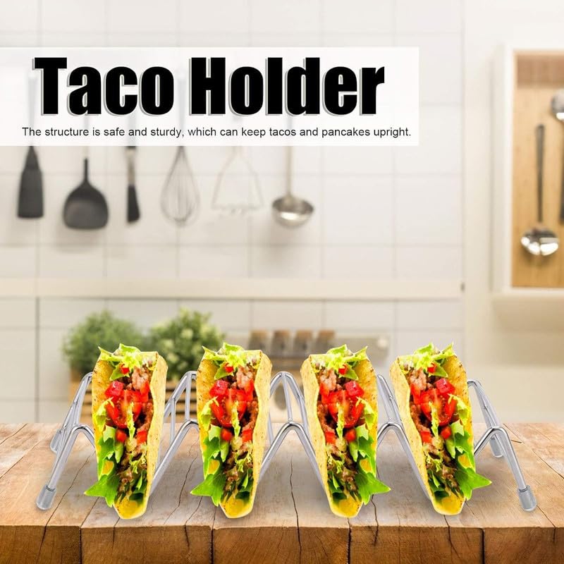 MATFA Matfa Taco Holder Stand SetTaco Holder Stainless Steel Taco Racks for Baking and Grill Safe Only Stand 8  - Image 4