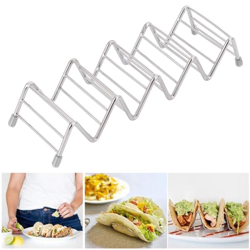 MATFA Matfa Taco Holder Stand SetTaco Holder Stainless Steel Taco Racks for Baking and Grill Safe Only Stand 8  - Image 5