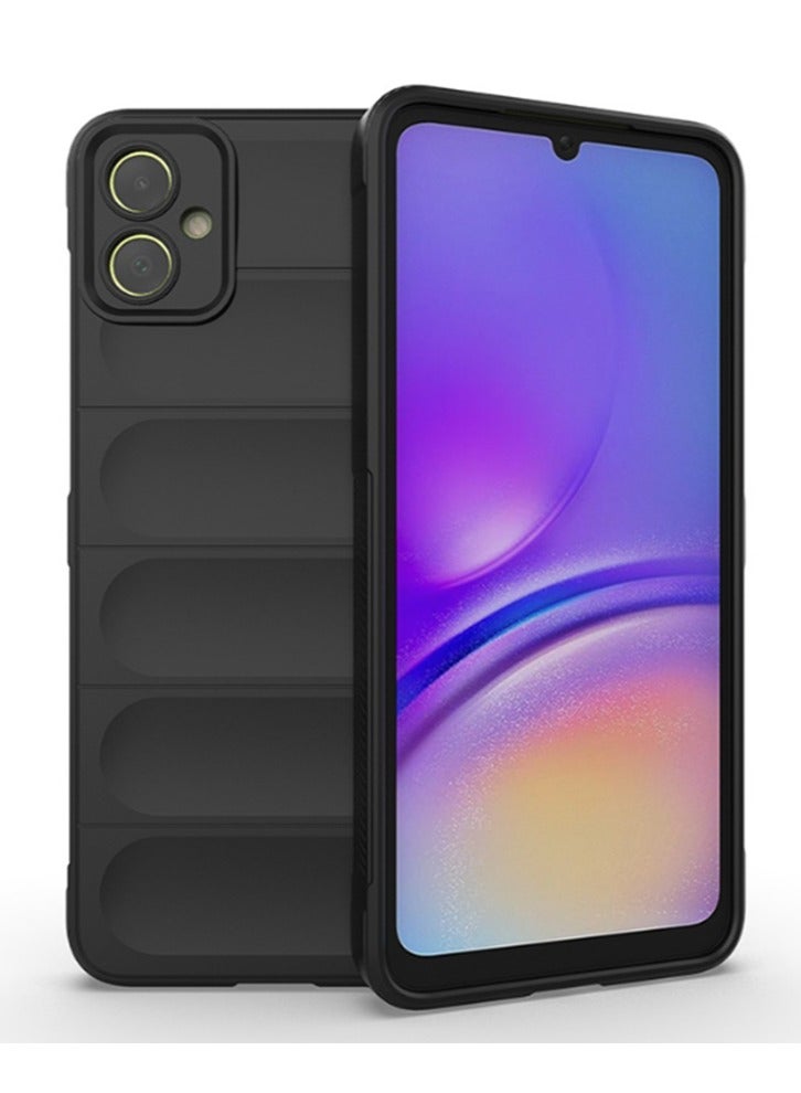 for Samsung Galaxy A06 4G Case Cover, Heavy Duty 4D Striped Pattern Sensory Soft Silicone Full Portection Shockproof Phone Case for Samsung Galaxy A06 4G, Black - Image 1