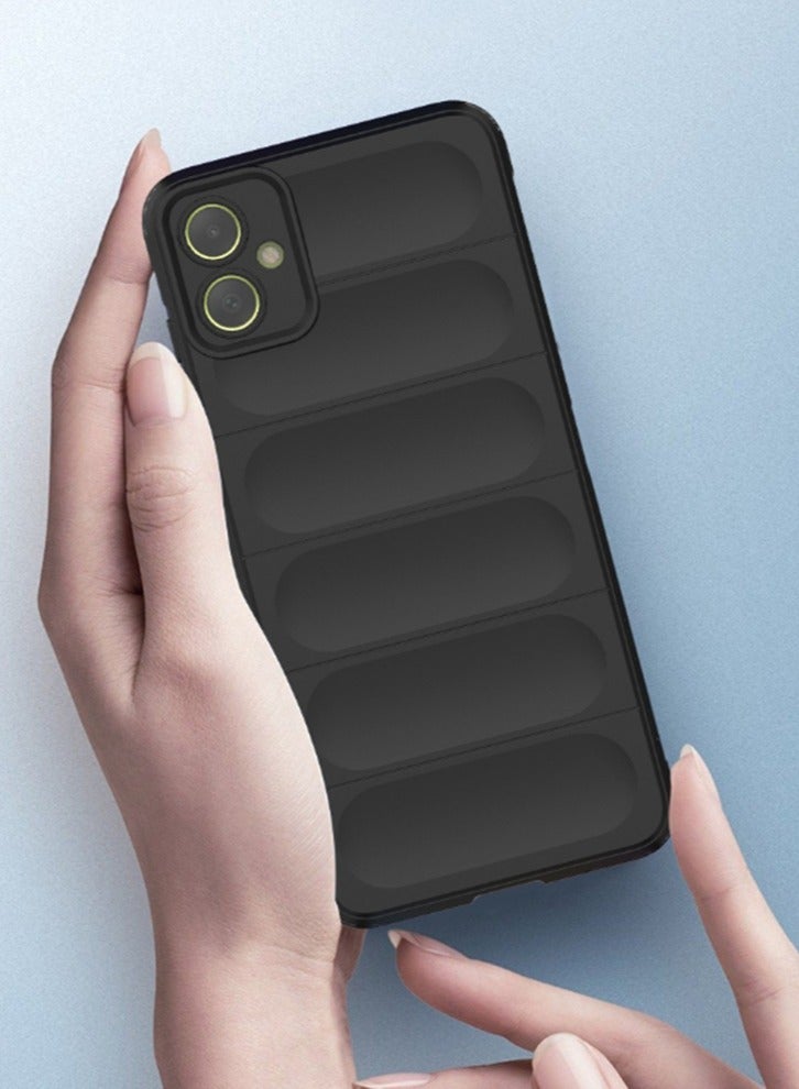 for Samsung Galaxy A06 4G Case Cover, Heavy Duty 4D Striped Pattern Sensory Soft Silicone Full Portection Shockproof Phone Case for Samsung Galaxy A06 4G, Black - Image 2