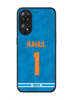 Rugged Black Edge Case for Reno 8T 4G, Slim fit Soft Case Flexible Rubber Edges Thin Cover - Player Name - KL Rahul, Jersey Number- 1