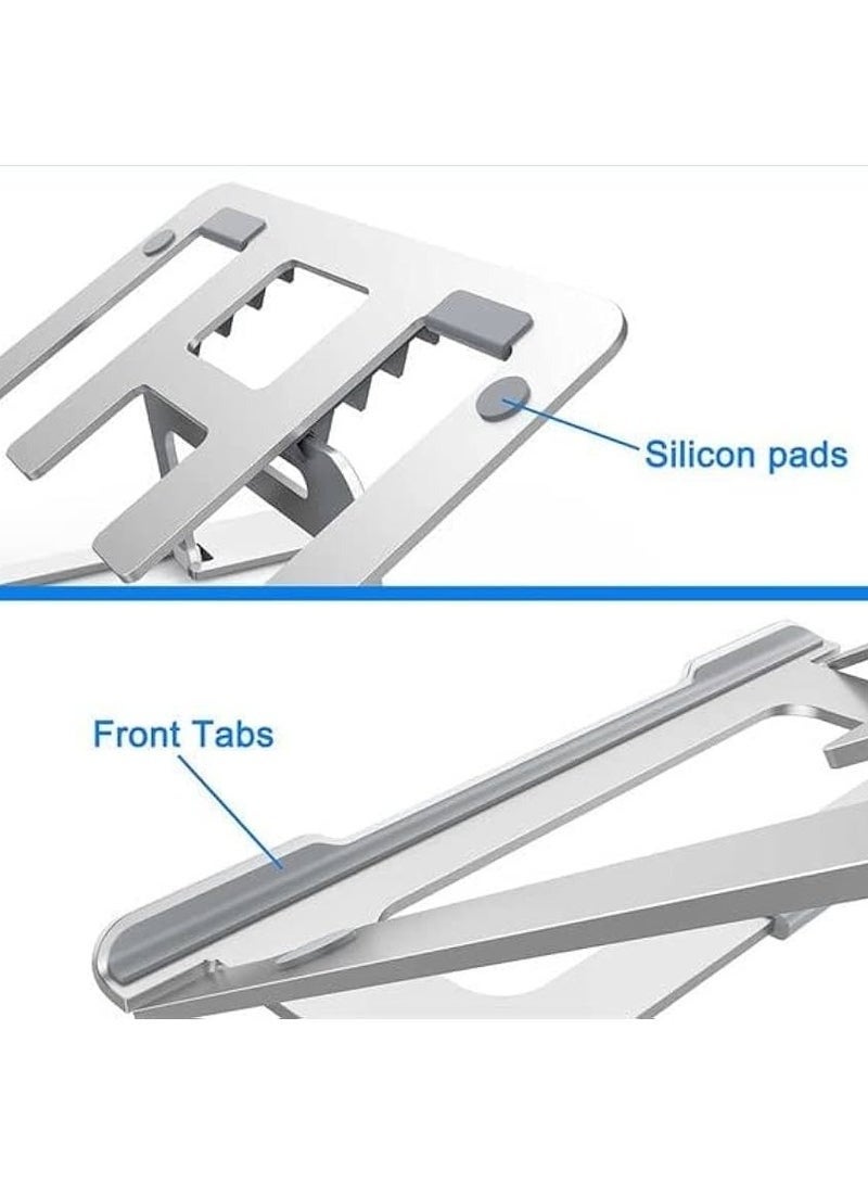 جو-ديز Go-Des حامل كمبيوتر محمول قابل للطي من سبائك الألومنيوم 6 مستويات قابلة للتعديل لتبديد الحرارة وحماية السيليكون - Image 2