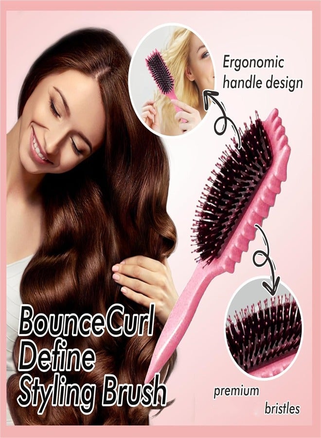 زوكيم 2024 New Curly Hair Brush, Bounce Curl Define Styling Brush, Wet Dry Detangler Hair Brush,The Essential Tool For Shaping And Styling Your Curls, Achieve Perfectly Defined Curls (Pink) - Image 2