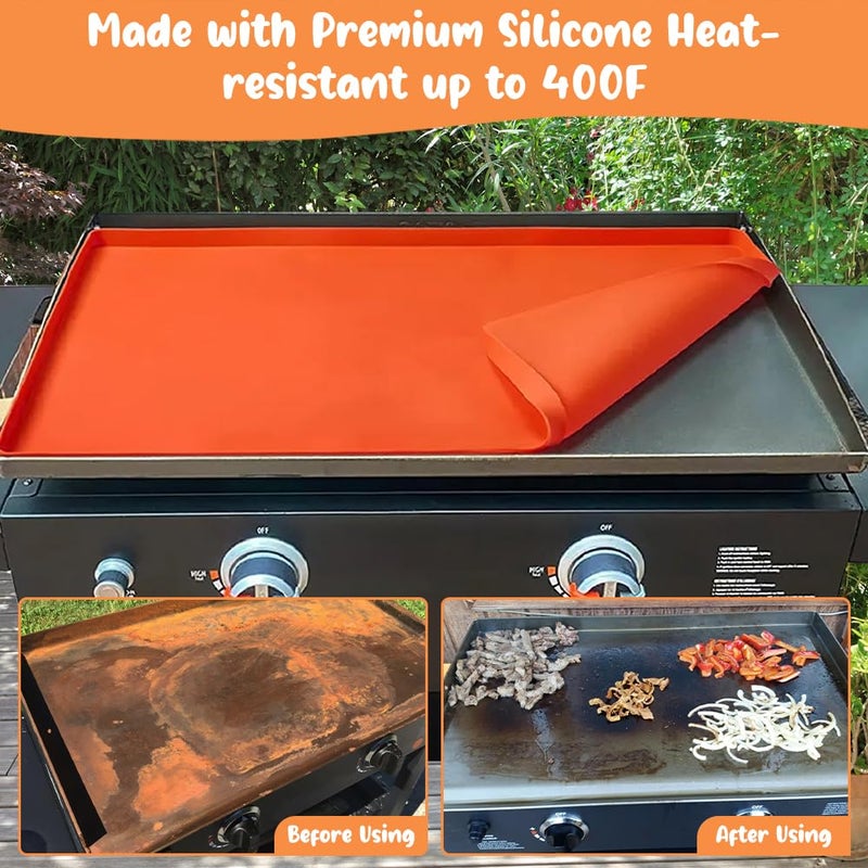 36" Heavy Duty Silicone Grill Mat for 36" Blackstone Griddle Accessories Griddle Mat,Grill mats for Outdoor Grill Deck Protector,Reusable Grill Covers - Image 4