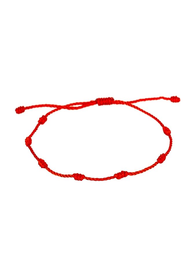 erorex Handmade 7 Knots Red String Bracelet For Protection Evil Eye And Good Luck Amulet For Success And Prosperity Friendship Bracelets For Women Men Teens 1Pc - Image 1